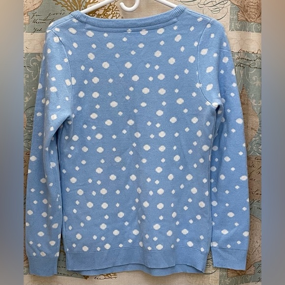 Bonprix Collection BPC Germany Womens Small Polar Bear Tight Knit Polka Dot Blue - Picture 2 of 6